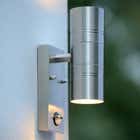 Lucide ARNE-LED - Wandspot Buiten - Ø 6,3 cm - LED - GU10 - 2x5W 2700K - IP44 - Mat chroom