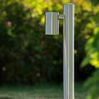 Lucide ARNE-LED - Sokkellamp Buiten - Ø 6,3 cm - LED - GU10 - 1x5W 2700K - IP44 - Mat chroom