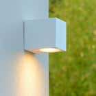 Lucide ZORA-LED - Wandspot Buiten - LED Dimb. - GU10 - 1x5W 3000K - IP44 - Wit