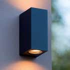 Lucide ZORA-LED - Wandspot Buiten - LED Dimb. - GU10 - 2x5W 3000K - IP44 - Zwart