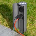 Lucide POWERPOINT -  Buitenstopcontact zuil pendaarding BE/FR- Ø 10 cm - IP44 - Antraciet