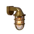 Lucide LEWIS - Wandlamp Buiten - 1xE27 - IP44 - Mat Goud / Messing
